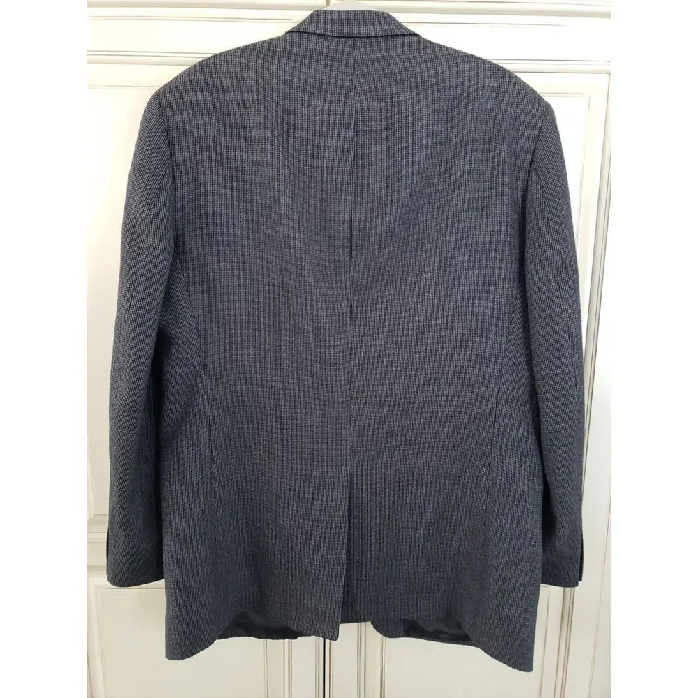 Chaps Wool Sports‎ Coat Navy Blue Jacket Blazer 44L Two Button Closure